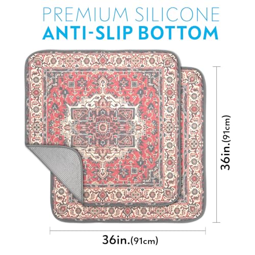 Image of Paw Inspired Designer Print Dog Pads (2 Pack) | Premium Washable Pee Pads | Reusable Puppy Pads for Potty Training, Whelping, Waterproof Mat | Leakproof, Non-Slip Liner (Persian Style, 36 inch x 36 inch Size)