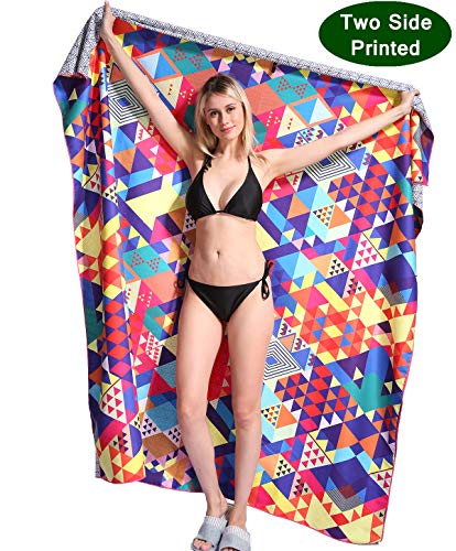 Oversized Microfiber Beach Towel Blanket - Quick Fast Dry Sand Free Extra Large