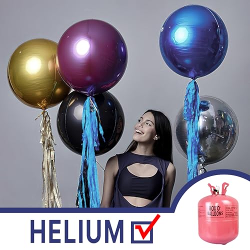 Image of PartyWoo Navy Blue Foil Balloons 3pcs Large Round Giant Jumbo 4D Balloons