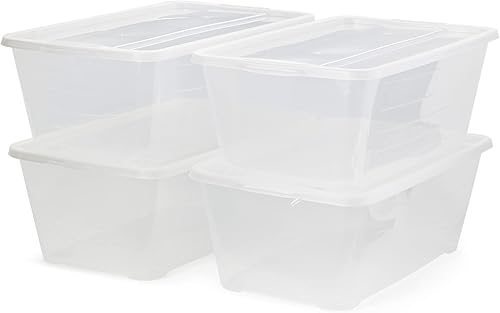 Miniatura 1 de Life Story Caja de almacenamiento rectangular pequeña de plástico transparente de 6 cuartos de galón para organización del hogar y el armario,