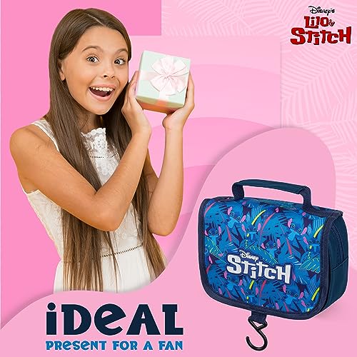 Disney Stitch Hanging Toiletry Bags for Women Teenagers Girls Minnie Mouse Cosmetic Bag Travel Accessories Stitch Gifts (Blue Stitch)3