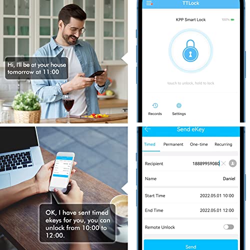 Kpp Fingerprint Door Lock, Smart Locks For Front Door, App Control Keyless Entry Door Lock Keypad, Smart Door Knobs, Bluetooth Wifi Available Door Handle, Smart Lever Door Lock For Bedroom Office Home #TOP3