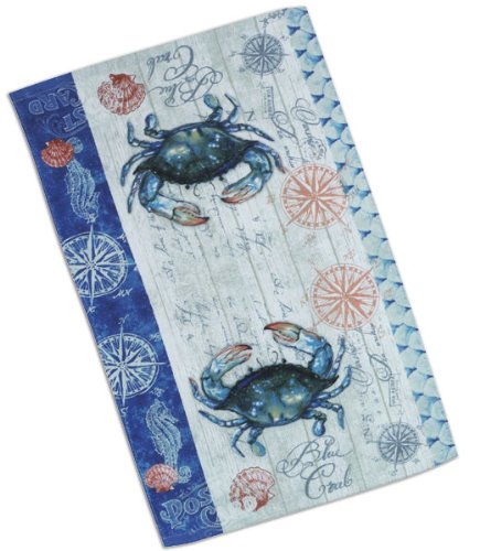 4 Piece Blue Crab Crabfest Kitchen Set - 2 Terry Towels, Oven Mitt, Potholder - Thumbnail 4