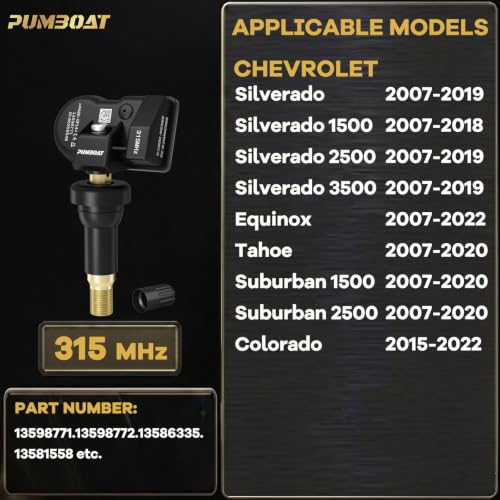 TPMS(Tire Pressure Sensor) Fit Silverado/Tahoe/Equinox/Suburban 4pcs 315MHz by PUMBOAT - Used condition - Image 2