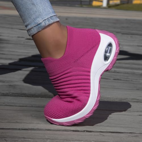Image of Non Slip Work Shoes Women, Slip On Sneakers Women,Work Shoes Walking Gym Nurse Mesh Casual Fashion Sneakers Comfort Breathable Lightweight