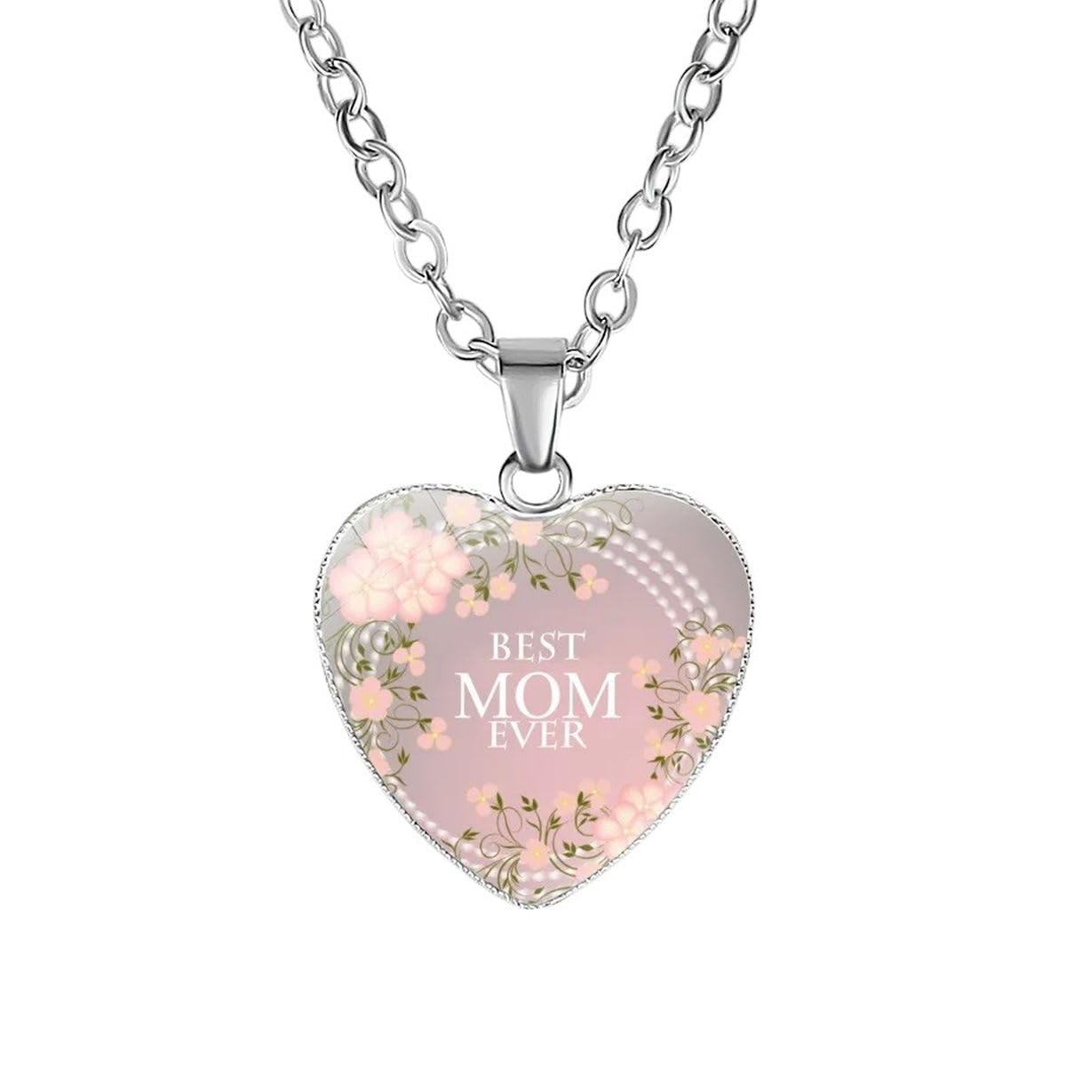 Collier meilleure maman acier inoxydable chaîne pendentif coeur - 3
