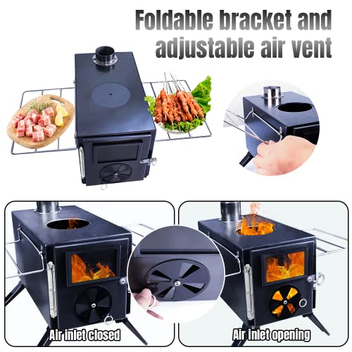 Fitinhot Camp Wood Stove, Tent Wood Burning Stoves Portable with