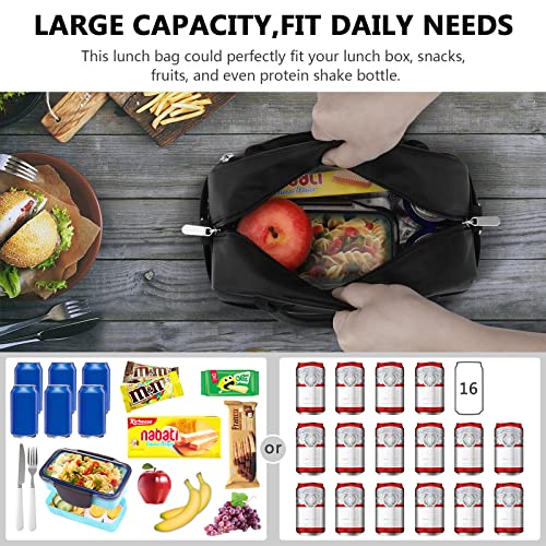 Baloray Lunch Bag For Women/Men, Reusable Lunch Cooler Tote Bag For Work Office School Picnic, Adult Large Insulated Lunch Box With Adjustable Shoulder Strap &Dual Large Mesh Side Pockets #TOP1