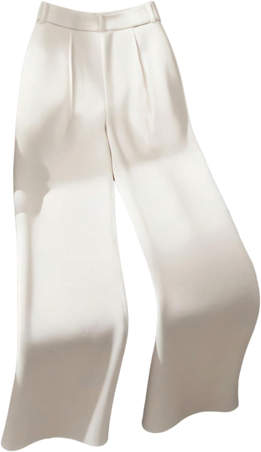 GORGLITTER Women's High Waisted Dress Pants Dressy Casual Straight Wide Leg Work Business Office Pants - Image 3