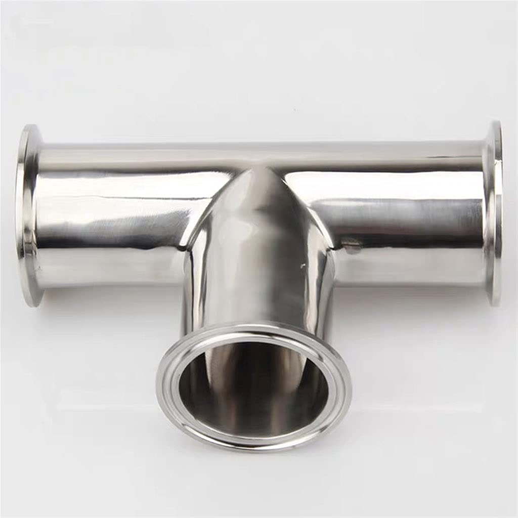 Rohrverschraubung， 1 Stück 3-Wege-T-Stück, 19 mm - 159 mm Außendurchmesser, 304 Edelstahl-Rohrverschraubung, 2 Zoll Tri-Clamp(32 mm)