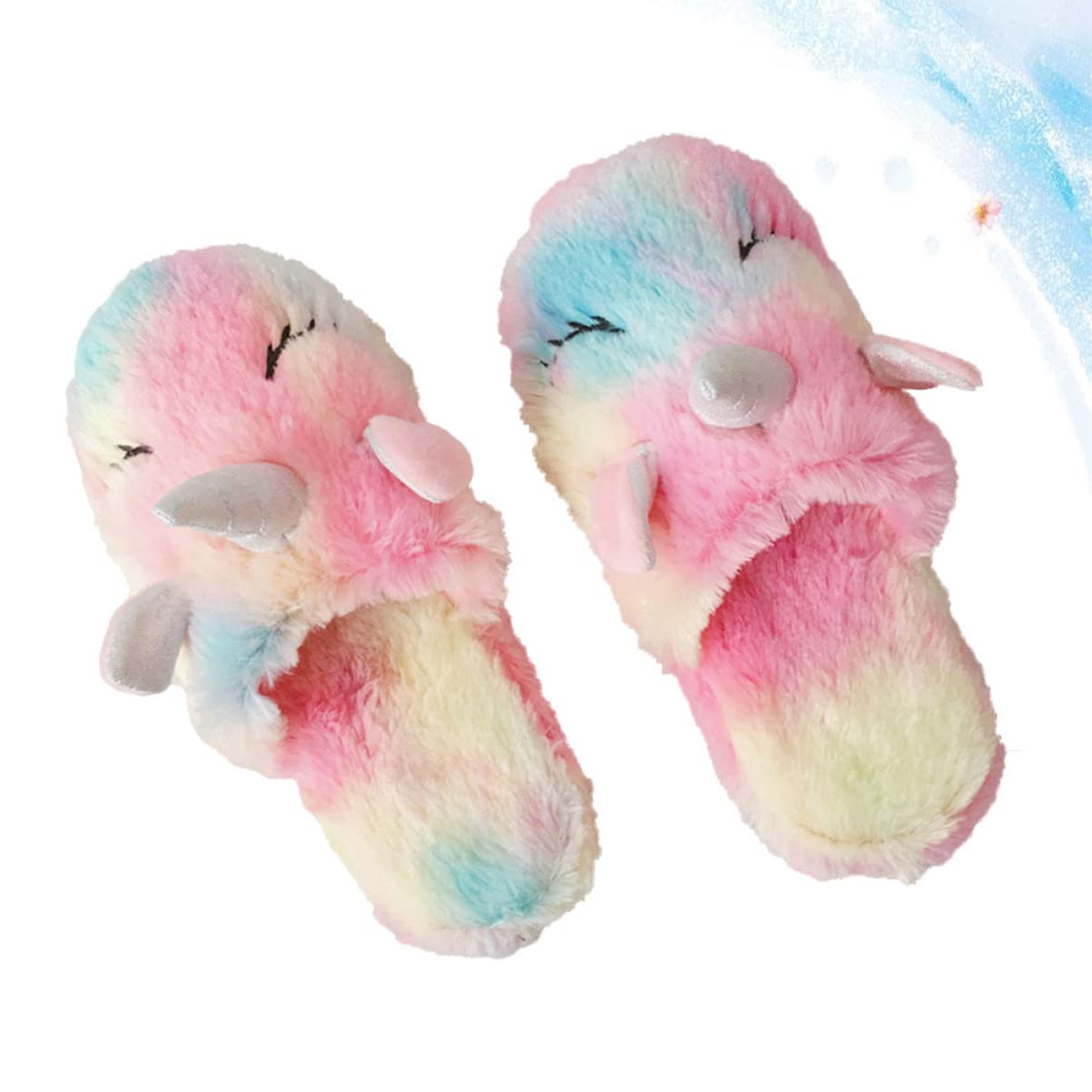 GALPADA 2 Pz Ciabatte in Cotone Unicorno Soffici Pantofole Per Ragazze Ciabatta Da Bambina Pantofole Per Bambini Morbide Invernali Per Bambini Ciabbatte Tromba Da Donna Morbido