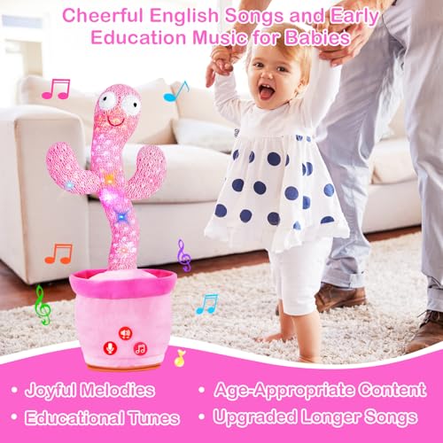 Image of River Mill Rechargeable Dancing Talking Cactus Toy, Singing Cactus Baby Toy that Talks Back, Educational Baby Toys 18 Months+, Learning Toys for Babies Toddlers Infant, 1 Year Old Girl Gifts
