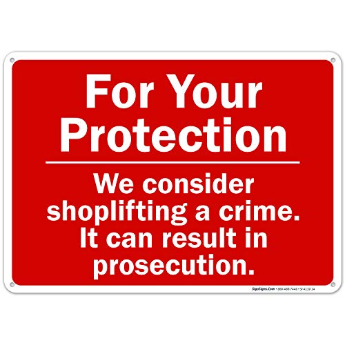 for Your Protection from Shoplifting Sign Funny Metal Sign 8X12 Inch