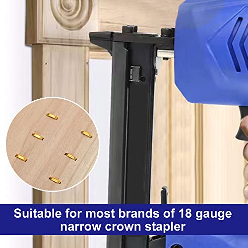 Hw Hamwoo 18 Gauge 3000Pcs,1/4" Narrow Crown Staples (1/2",3/4",1"),18Ga Nail Gun Nails Assorted, Suitable For Most Brand Of 18 Gauge Pneumatic And Electric Brad Nailer (Yellow) #TOP5