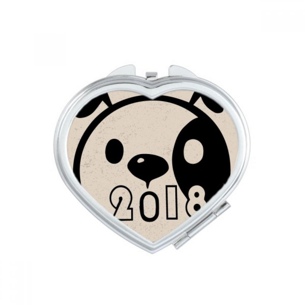 Miroir de poche portable mignon Bonne année Coeur multicolore pour maquillage