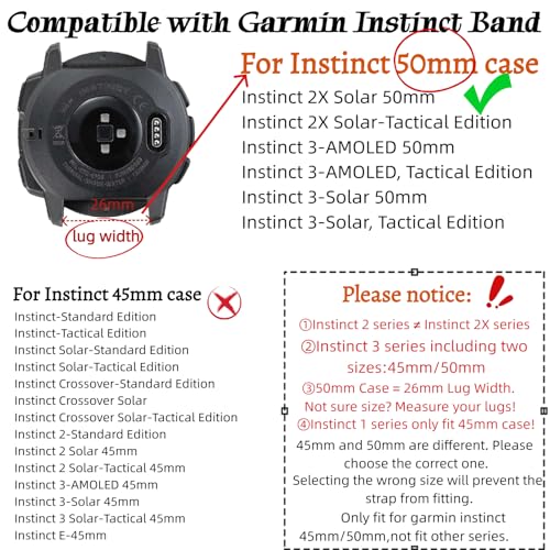Rugged Nylon for Garmin Instinct 2X/3 50mm Watch Band, Comfortable All Day by PremiFit - Used condition - Image 3