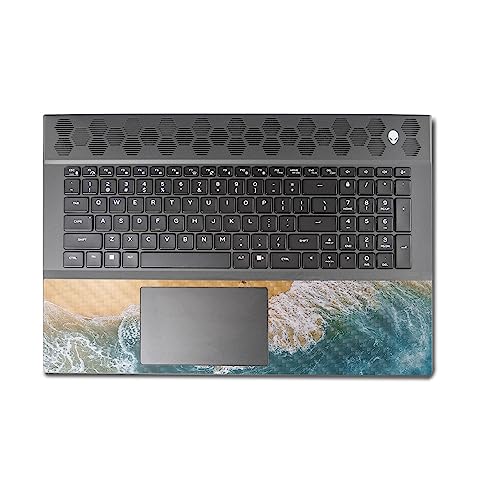 Image of MightySkins Carbon Fiber Skin Compatible with Alienware M18 R1 (2023) Full Wrap Kit - Sea and Sand | Protective, Durable Textured Carbon Fiber Finish | Easy to Apply & Change Styles | Made in The USA