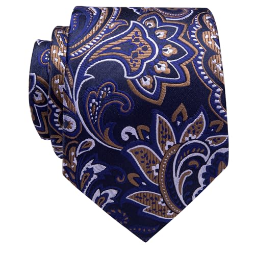 Image of YourTies Paisley Men's Necktie Woven Silk Floral Ties for Men Designer Formal Business Party Wedding
