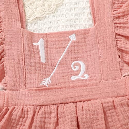 Baby Girls Half Birthday Outfit 1/2 Birthday Clothes Romper Half Way to One Birthday Bodysuit4