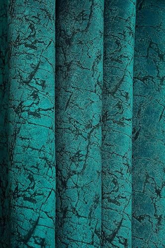Image of Window Curtain 5 Feet Long for Living Room - Window Curtain Set of 1 Pcs Panel, Velvet Curtain Blackout & Stylish Parda for Home Decor & Office Aqua Colour