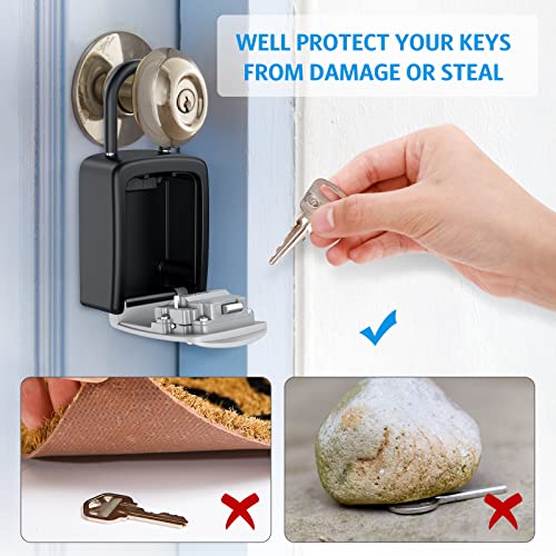Coffre-fort mural pour clés KeyLockBox anti-perte de clés maison et garage - 4