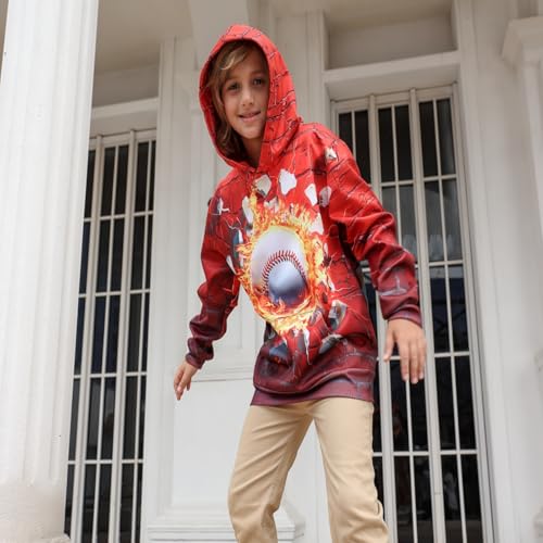 Belovecol Boys Hoodies 3D Printed Hooded Sweatshirts Casual Long Sleeve Pullover with Pocket for 6-16 Years3