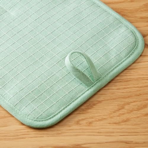 KITCHENAID Gourmet Series Gridlines Pot Holders 2-Pack Set, Heat Resistant up to 600°F, Soft Silicone Grip, Magnetic Cuff, Pistachio Green, 8"x8" - image 4