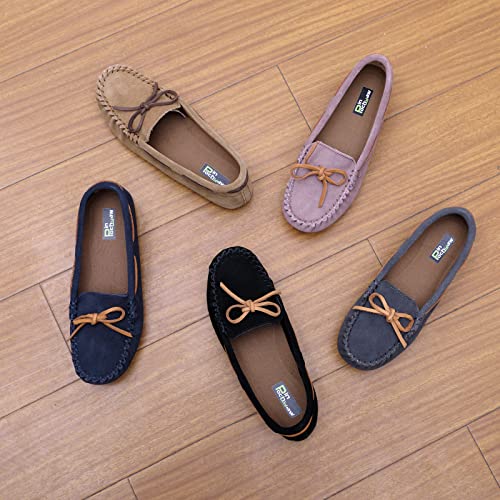 Womens Moccasin Shoes Indoor Outdoor Slip On Suede Moccasin Slipper for Women3