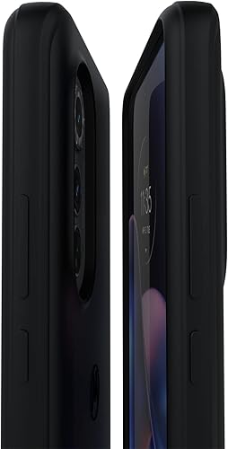 Miniatura 4 de MOTOROLA Funda protectora suave para Moto Edge (2022), ajuste delgado, exterior recubierto de silicona, forro interior de microfibra, recortes de