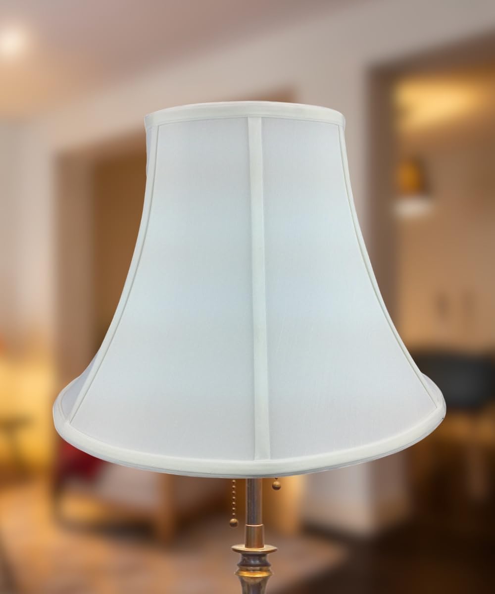 8x16x12 White Empire Shantung Shade with Brass Spider fitter - Perfect for table lamps and some desk lamps -Medium, White