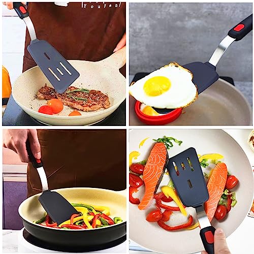 Klaqqed SILICONE SPATULA S For Nonstick Cookware, Burger Pancake Spatula Turner Large Silicone Spatulas Set thumb #1