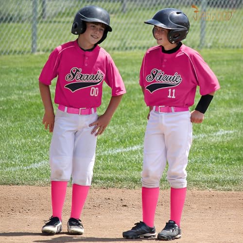 Baseball Socks and Belt for Youth Adult Softball Socks Combo Elastic Waist Belt for Men Kids Boys Girls Women JASGOOD 6