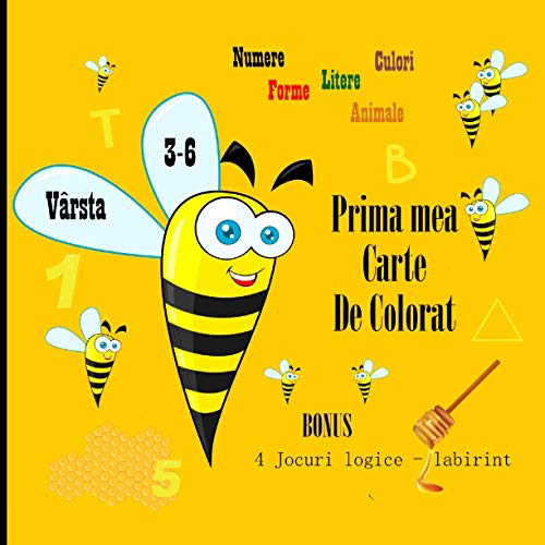 Prima mea carte de colorat: Numere, Forme, Litere, Culori si Animale cu Imagini Corespondente â€“ Varsta 3-6 ani (Romansch Edition)