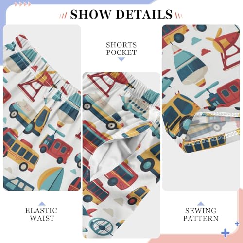 Pajama Bottoms, Cartoon Transport Toys Pajamas Pant Lounge Wear Sleep Long Pants Casual Sleepwear PJS4