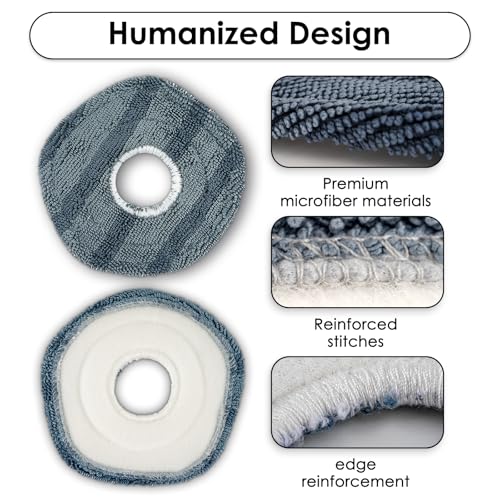 LemonRunRun (6 Stück) X10 Pro Omni Ersatz-Wischbezüge, Kompatibel Mit Dem Eufy X10 Pro Omni Saugroboter, waschbare Ersatz-Wischtücher, Wischbezüge-Zubehörset
