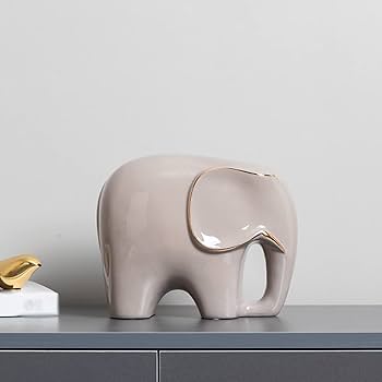 【美品】ゾウ　象　陶器　オブジェ　置物　インテリア　工芸品　美術品　A2988 Amazon.co.jp: 象 ゾウ 飾り物 タイプ 陶器 装飾 置物 大きい