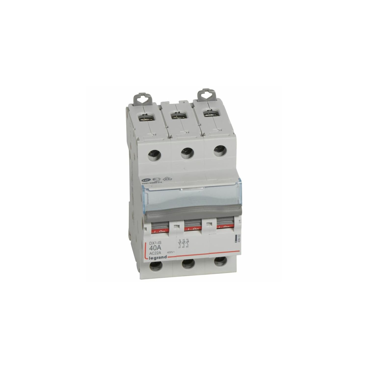 406460 Interrupteur Sectionneur Triphasé 3p 400v - 40a - 3 Modules - Bornes à Vis Legrand Dx³-​is