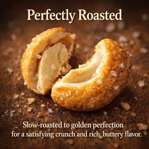 Image of NutraVibez Roasted Salted Cashews 200g Crunchy Whole Kaju Nuts Roasted Dry Fruits Snack Pack Ready to Eat Salted Cashew Nuts for Travel Office Home Kitchen Grocery Use