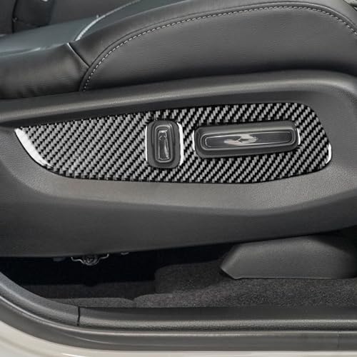 Real Premium Carbon Fiber Compatible with Honda CRV 2017 2018 2019 2020 2021 Accessories Car Seat Adjustment Panel Cover Sticker Decal Auto Interior Trim