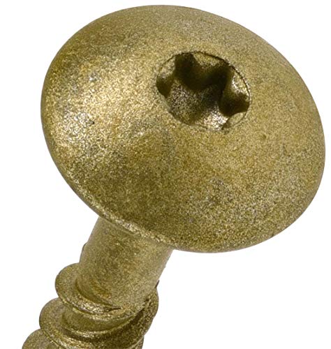 Power Pro 47873 Lag Screws, 1/4" X 2", Star Drive Construction Lag Screws, Rust Resistant, Ceramic Coated Bronze, 5Lb Tub, 250 Pcs #TOP2