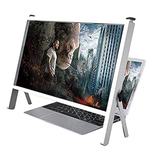 3D-Laptop-Bildschirmlupe, Schutzhalterung, 21 Zoll, Faltbarer Computer-Laptop-Halter, Computer-Bildschirm-Vergröß... mit verstellbarem Winkel, HD-Leselupe (weiß)