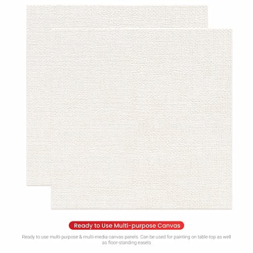 Image of Scholar Art Hobby Series 04 Oz (230 GSM) 100% Cotton Canvas Panel Board for Painting (White Blank Canvas Boards for Acrylic Paint, Oil Paint, Wet & Dry Media) | 04 inchx04 inch (10x10 cm), Pack of 6