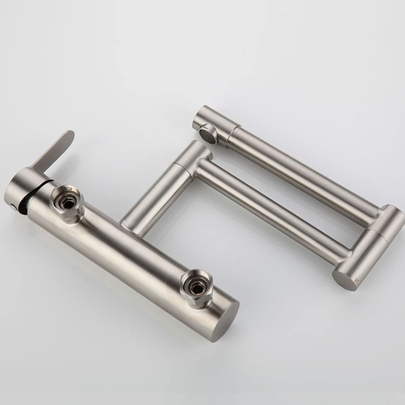 Rubinetto da cucina riempitivo for pentole, rubinetto for lavello pieghevole a parete in acciaio inossidabile Braccio oscillante a doppio snodo estensibile, maniglia singola 2 fori Rubinetto commercia