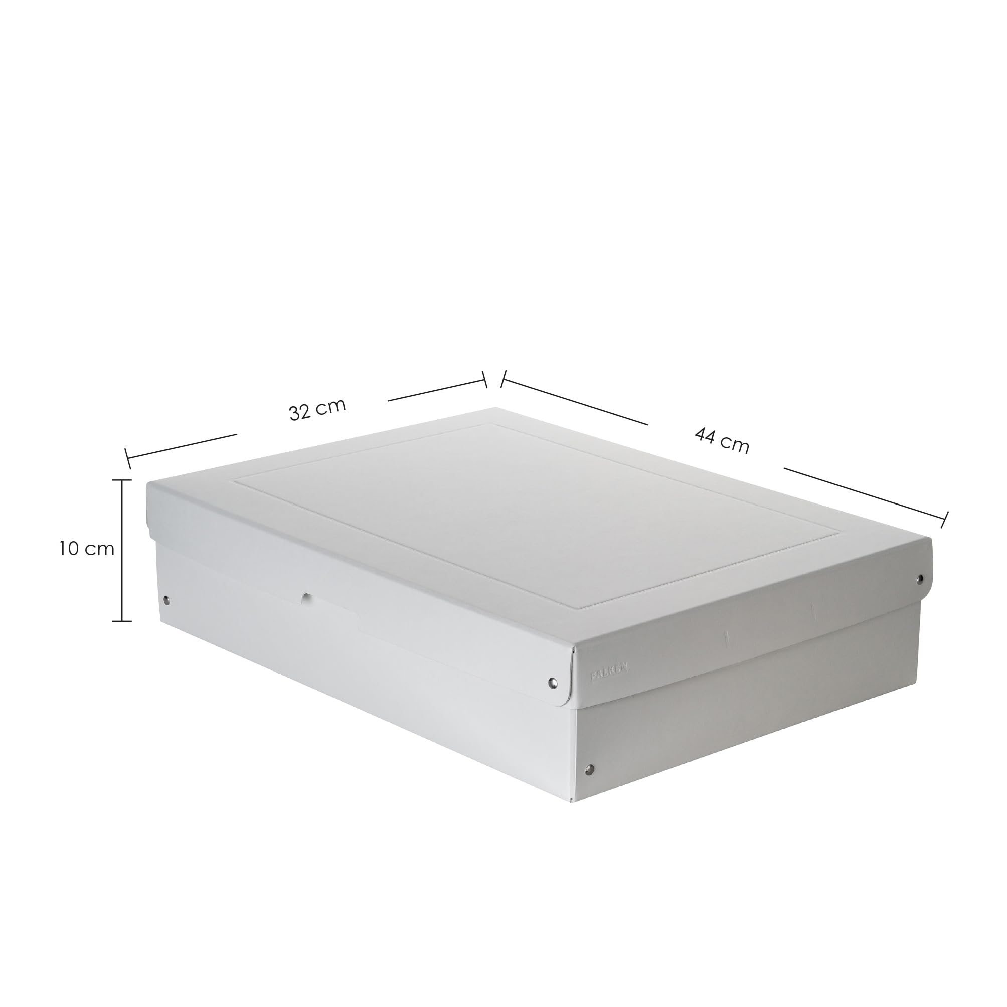 Falken - Réf. 22002168000F - PureBox PRO - 1 boîte de rangement avec couvercle - emballage cadeau - sans plastique - Format A3 - hauteur 100 mm - poignée découpée - entourée d'un ruban - Blanc