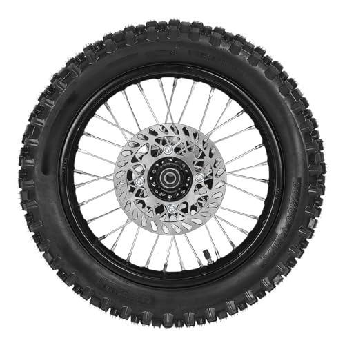 Aramox 90/100-14 Conjunto de Neumáticos de Rueda Trasera, Neumático Duradero de 14 Pulgadas con Eje de 12 Mm y Disco de 190 Mm para Tao Kayo TSD 110 TD 125 Apollo SSR