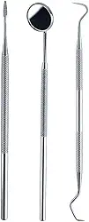 Kit 3 Instrumentos Limpeza Dental Removedor Tártaro Espelho