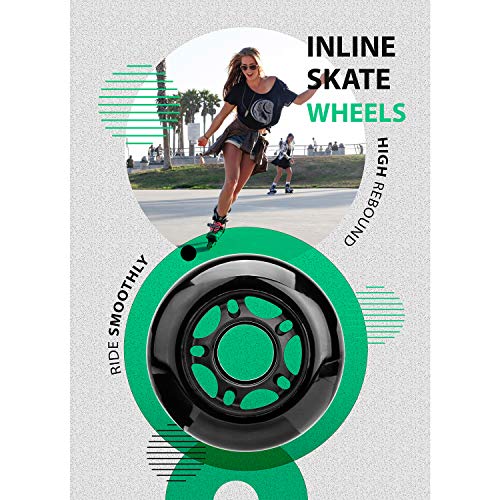 Inliner-Rollen Mehomei 80mm 85A Inline Skate Rollen im 4er Pack