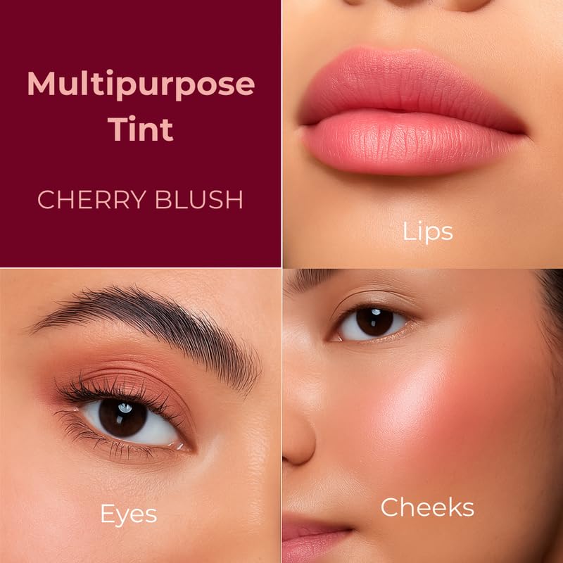 Image of Lip Tint Long Lasting Water Tint, Lip and Cheek Tint Cherry Shade - 6 ML | 24 Hour Wear, Long Lasting Liquid Blush & Lip Stain, Waterproof & Smudge Proof , Dewy Matte Finish