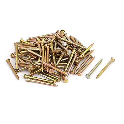 Aexit 100pcs 40mm Fastener Length Steel Point Tip Cement Nail Bronze Tone Model:43as382qo726