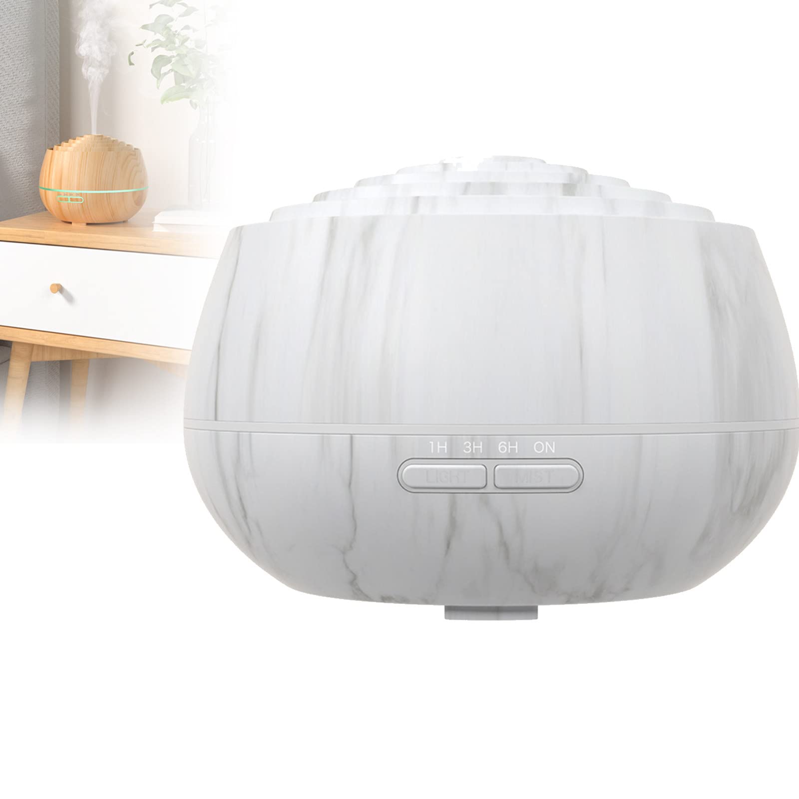 Dyfuzor olejków eterycznych do aromaterapii, 500 ml, 2 tryby mgły, 7 zmieniających się kolorów świateł LED, timer, automatyczny wyłącznik bezpieczeństwa